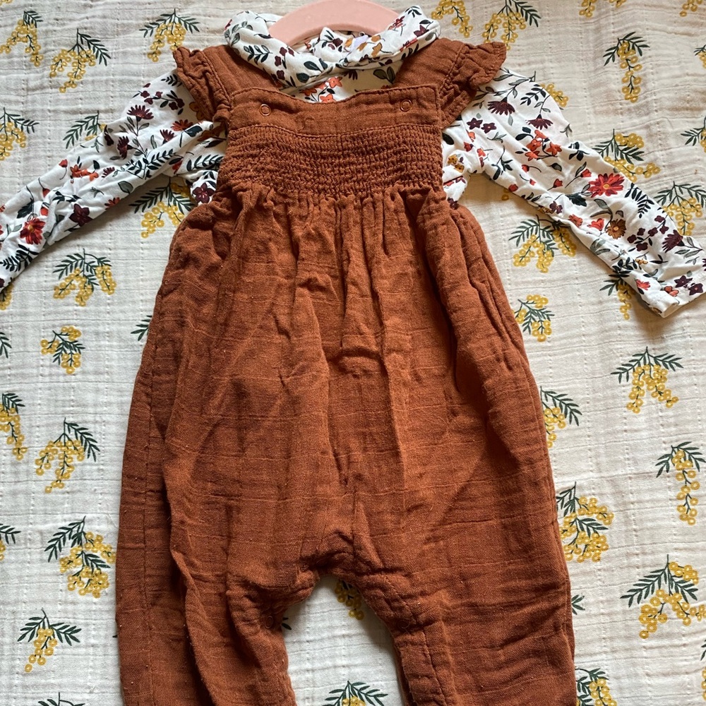 Angel Dear collared bodysuit and overall